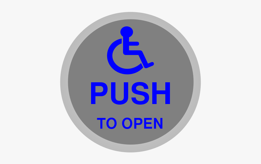 Push To Open Button - Handicap Push To Open Sign, Transparent Clipart