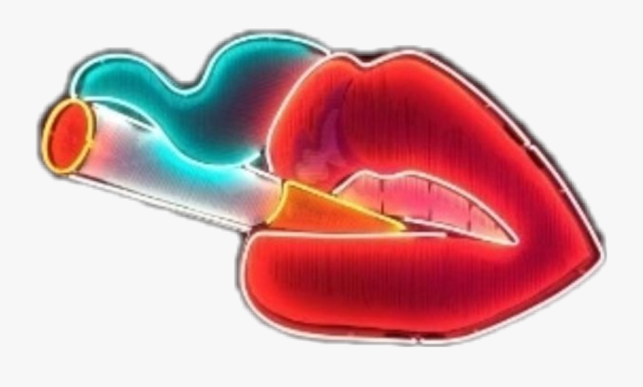 Mouth Cigarette Neon Smoke Tumblr - Neon Light Transparent, Transparent Clipart