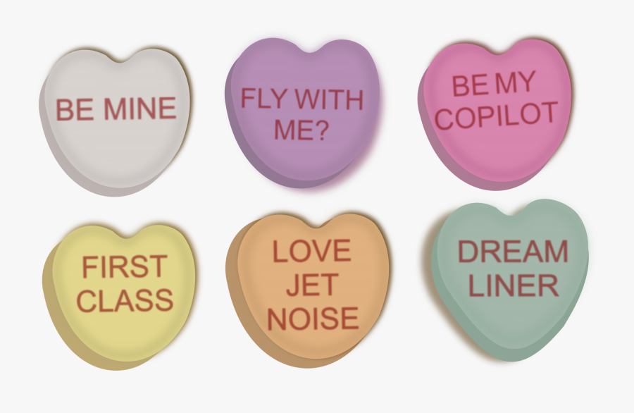 Conversation Heart Clipart Black And White - Valentines Candy Hearts Png, Transparent Clipart