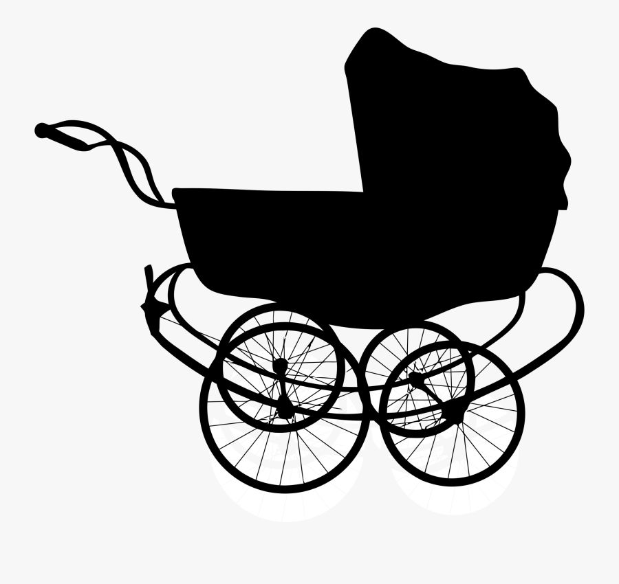 Carriage Clipart Vintage - Baby Carriage Silhouette, Transparent Clipart