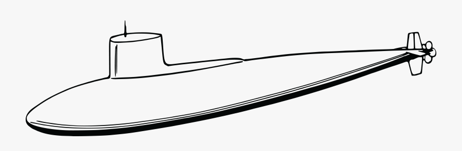 Line Art,watercraft,area - Submarine Png Black And White Png, Transparent Clipart