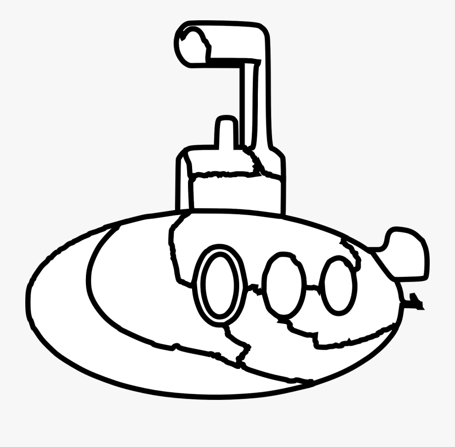 Clip Art Black And White Submarine, Transparent Clipart