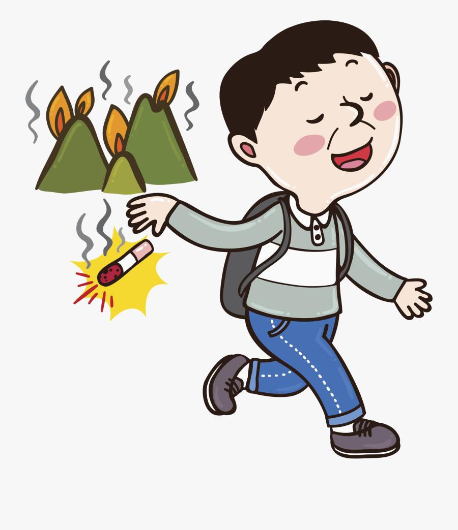 Burilla Combustion The Man Who Threw Cigarette Ⓒ - Fire Cause Clipart, Transparent Clipart