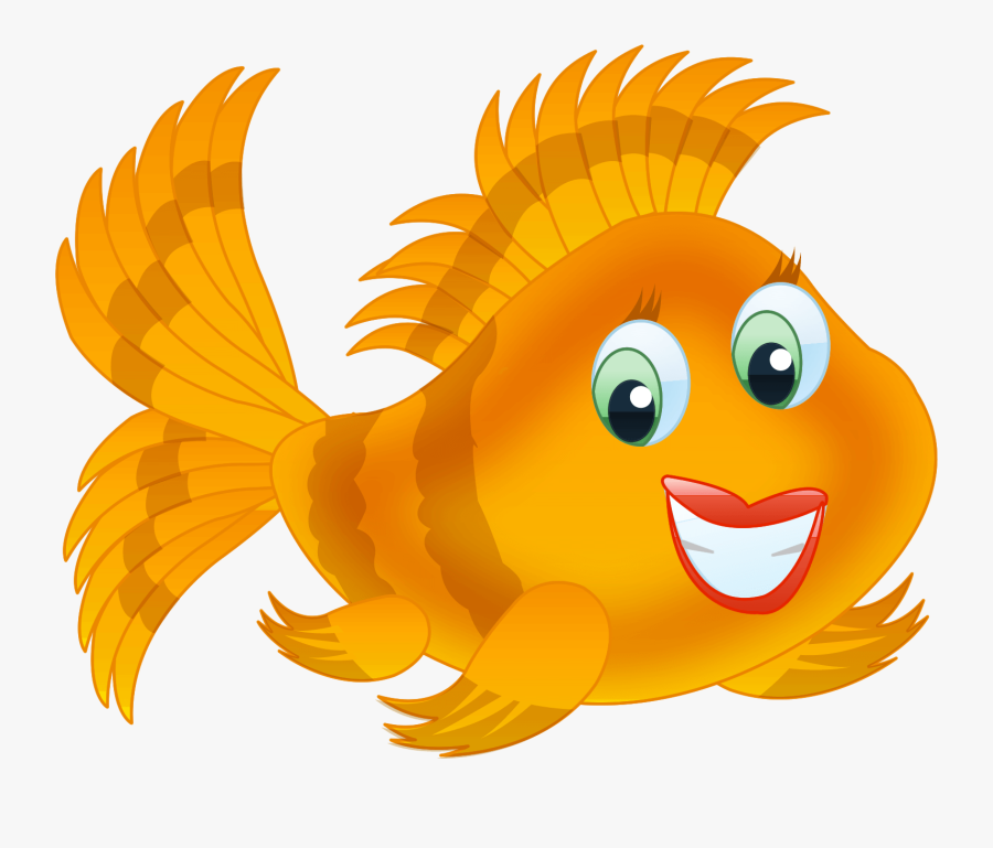 Goldfish Clipart Underwater - Cartoon, Transparent Clipart