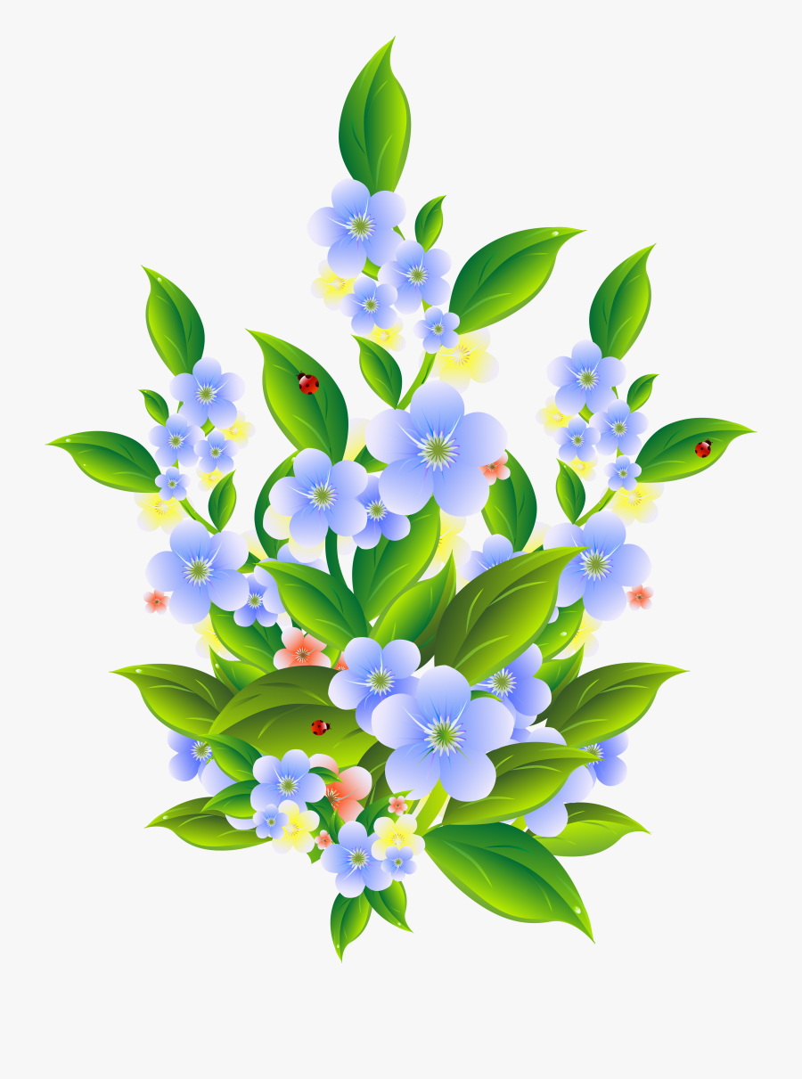 Floral Bush Decoration Transparent Clip Art Png Image - Flower Bush Clip Art, Transparent Clipart