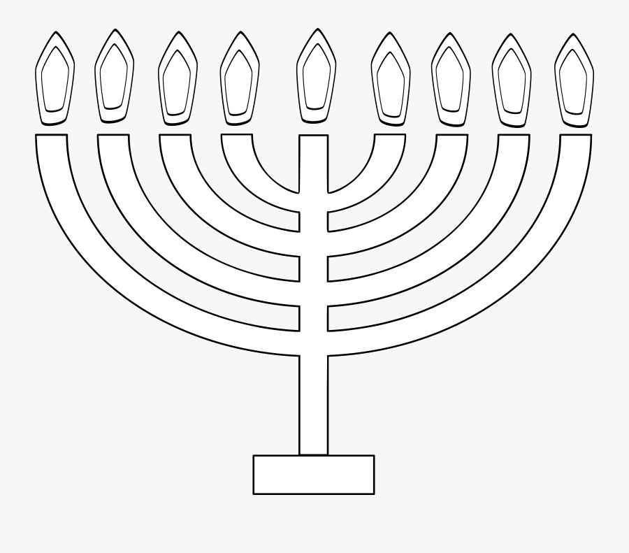 Menorah,candle Holder,hanukkah - Hanukkah Clip Art Black And White, Transparent Clipart