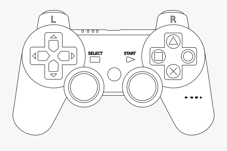 Nintendo, Video Game, Joystick, Game Controller - Game Controller Coloring Page, Transparent Clipart