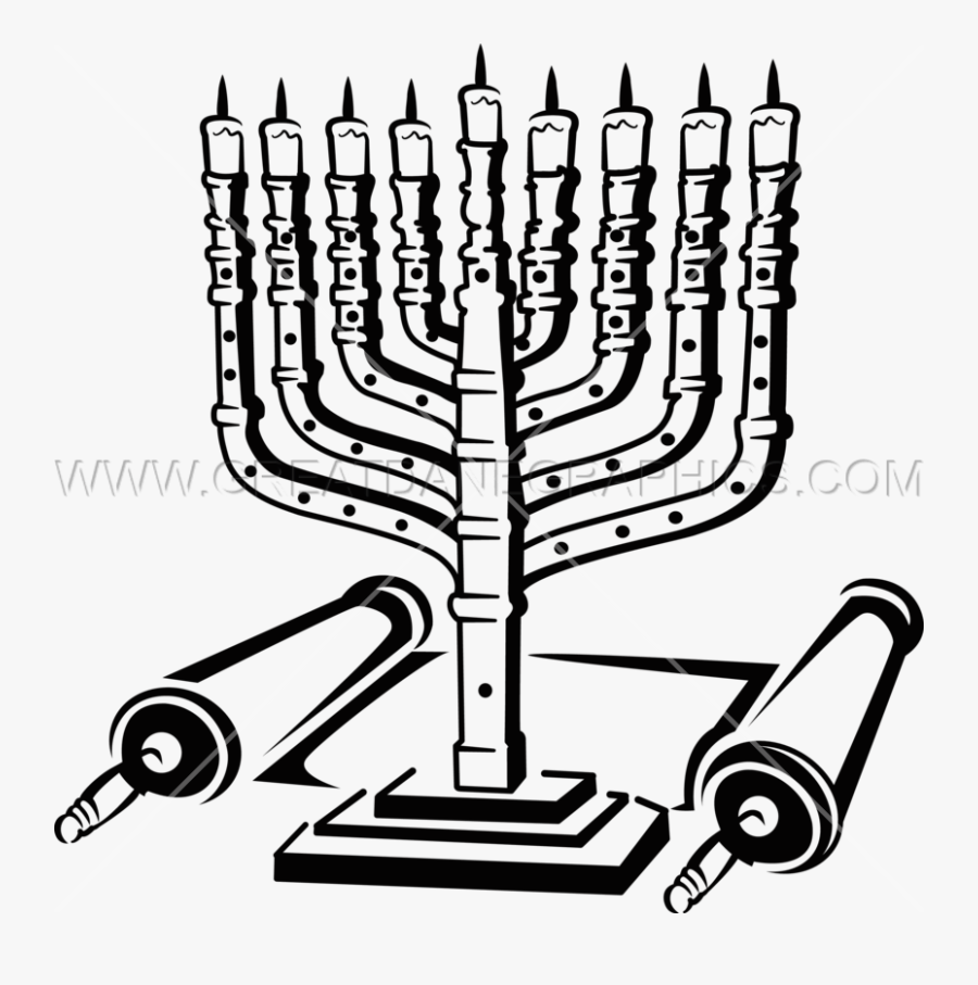 Hanukkah Menorah Drawing, Transparent Clipart