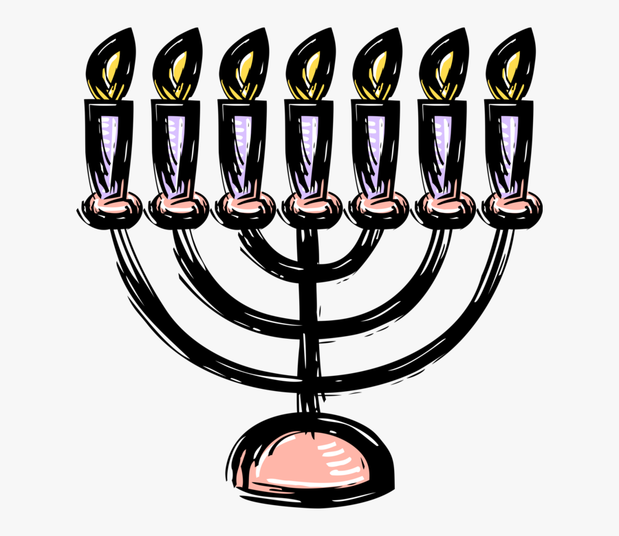 Vector Illustration Of Jewish Chanukah Hanukkah Menorah - Menorah, Transparent Clipart
