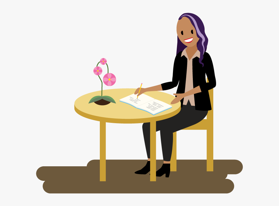 Person Writing In A Journal - Clipart Person Writing Png, Transparent Clipart