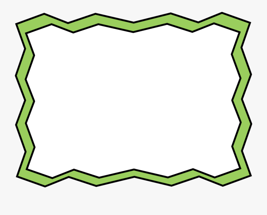 Green Zig Zag Frame - Black And Green Frame, Transparent Clipart