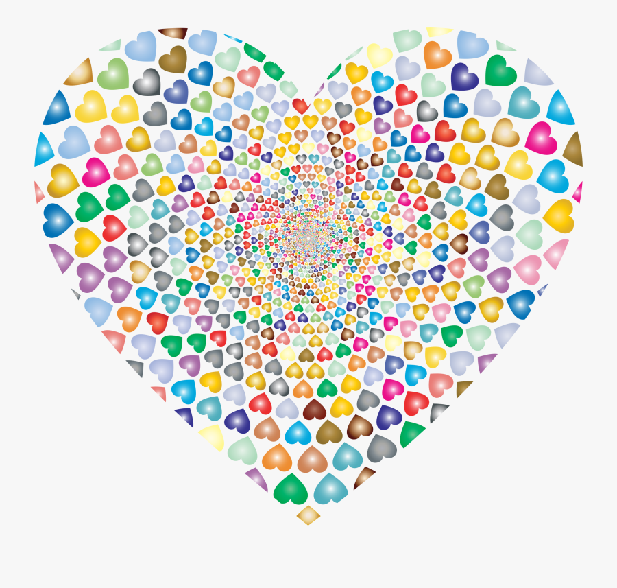 Prismatic Hearts Vortex Heart 3 Banner Transparent - Peace Sign And Heart, Transparent Clipart