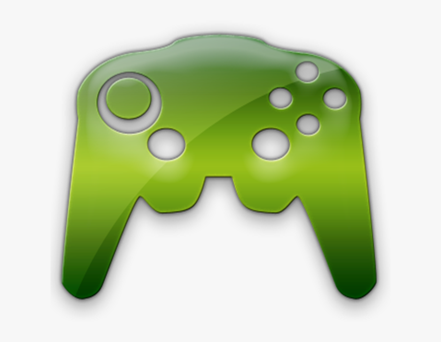 Green Video Game Controller, Transparent Clipart