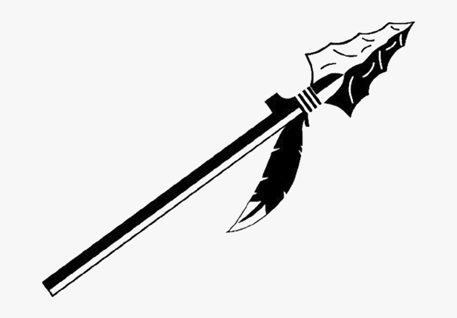 Transparent Tribal Feather Png - Spear Black And White, Transparent Clipart