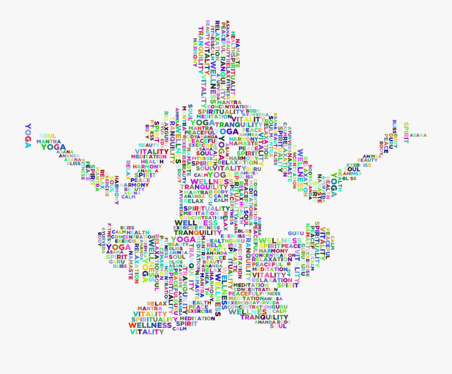 Clip Art Freeuse Yoga Pose Word Cloud - Yoga, Transparent Clipart