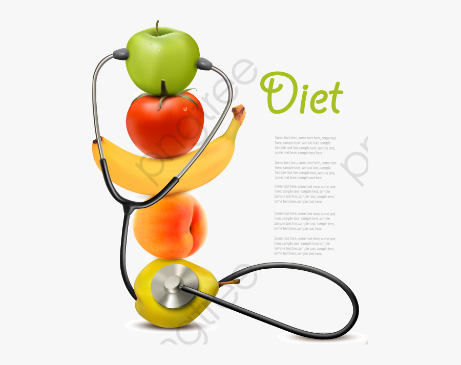 Healthy Diet Clipart - Stethoscope With Fruit, Transparent Clipart