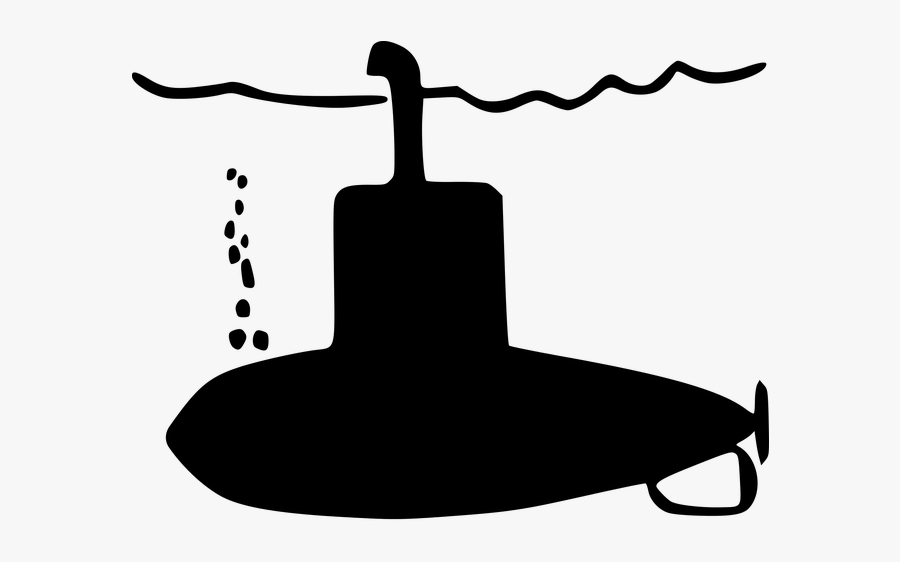 Submarine, Underwater, Military, Discover, Sea - Submarine Clip Art Black And White Clear Background, Transparent Clipart