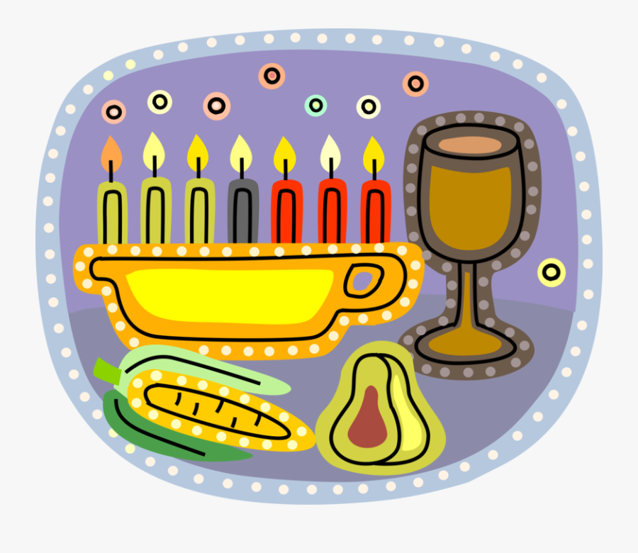 Kinara Candle With Corn, Transparent Clipart