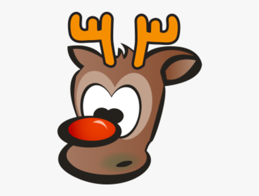 Clipart Reindeer Rudolph - Christmas Reindeer Cartoon Face Png, Transparent Clipart