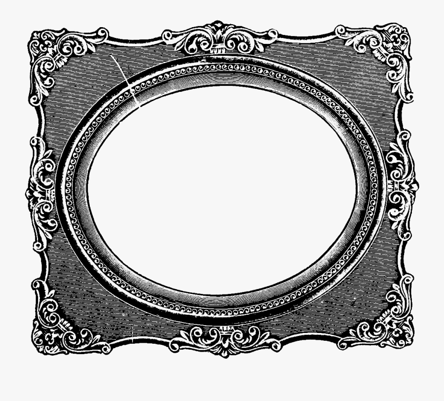 Old Fashioned Picture Frames Black And White, Transparent Clipart