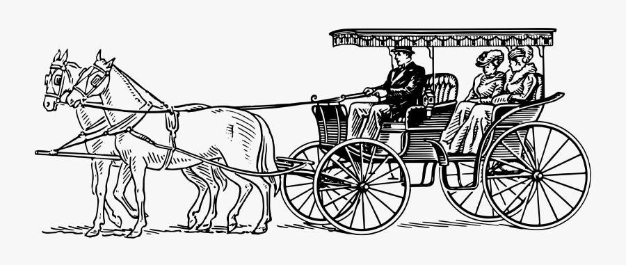 Chariot,monochrome Photography,monochrome - Horse And Carriage Drawing, Transparent Clipart