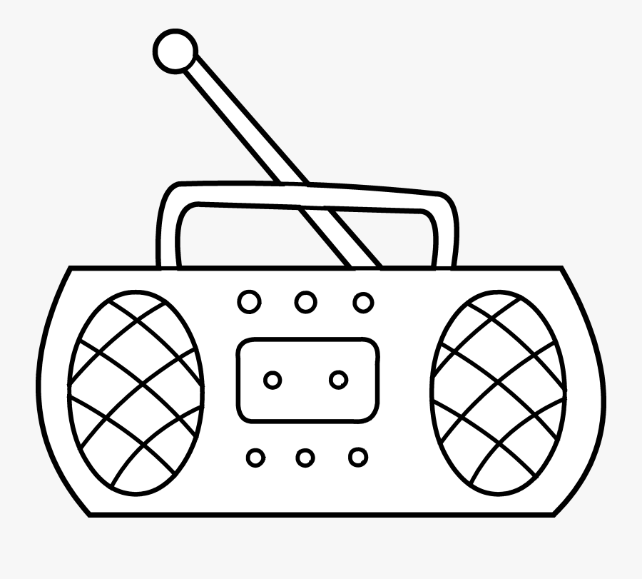 Radio Clipart Cartoon - Music Radio Clipart Black And White, Transparent Clipart