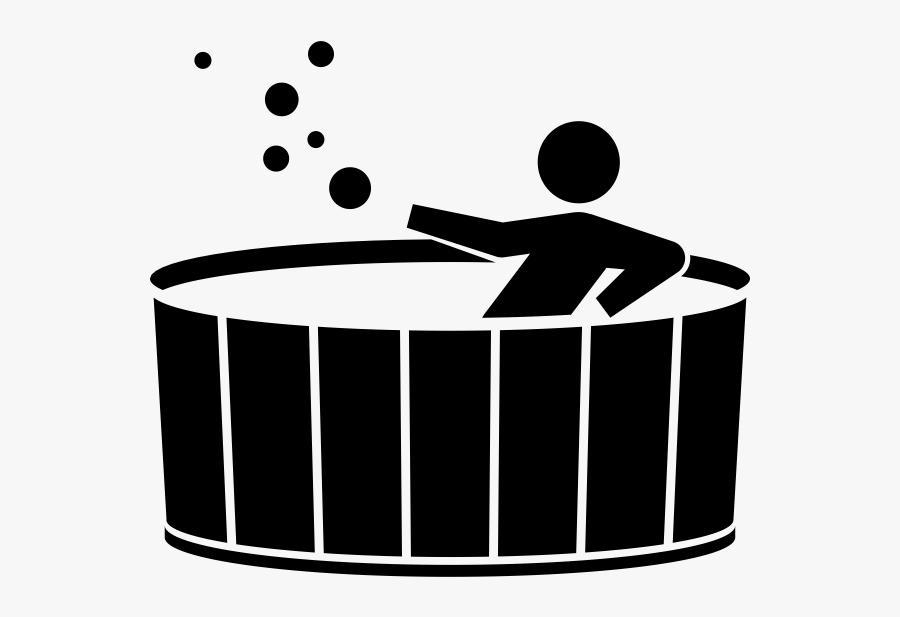 7 Seat Hot Tub / Hydrotherapy Bath / Jacuzzi - Hot Tub Clip Art Black And White, Transparent Clipart
