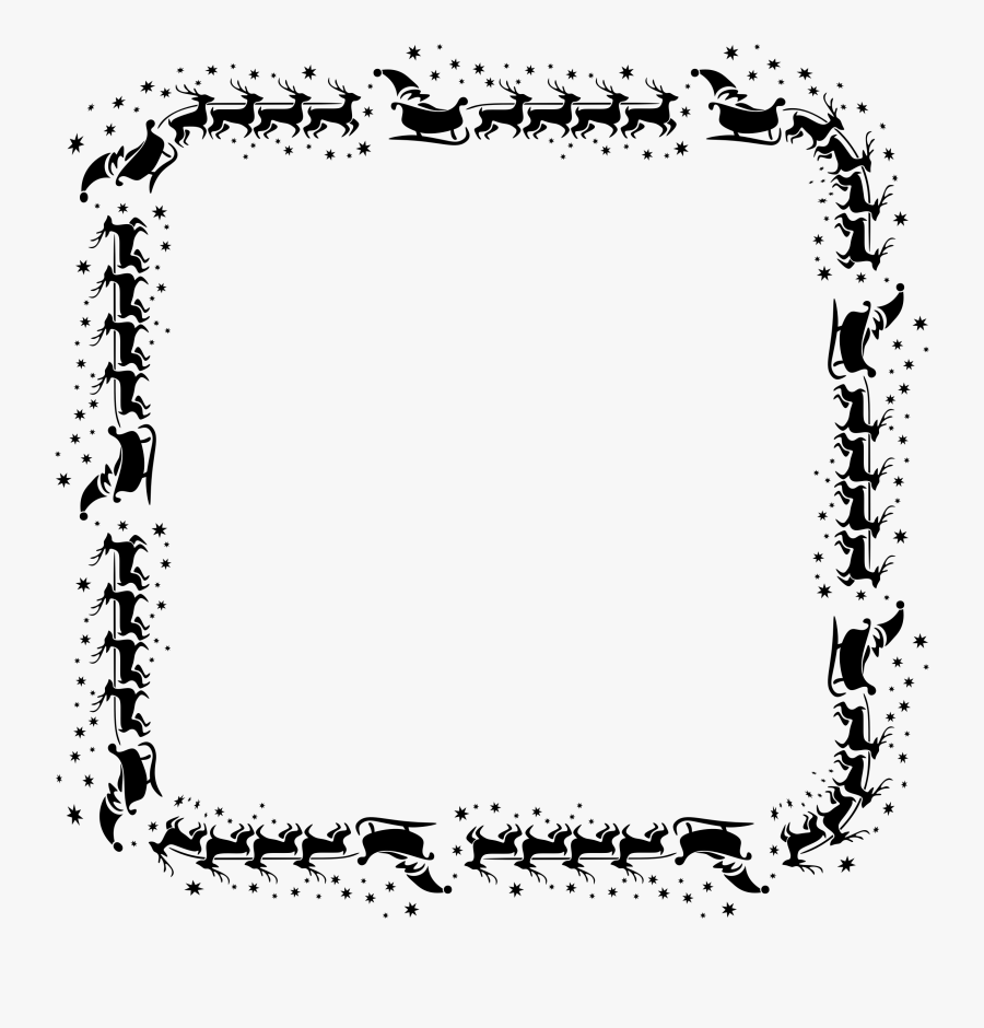Black And White Floral Border, Transparent Clipart
