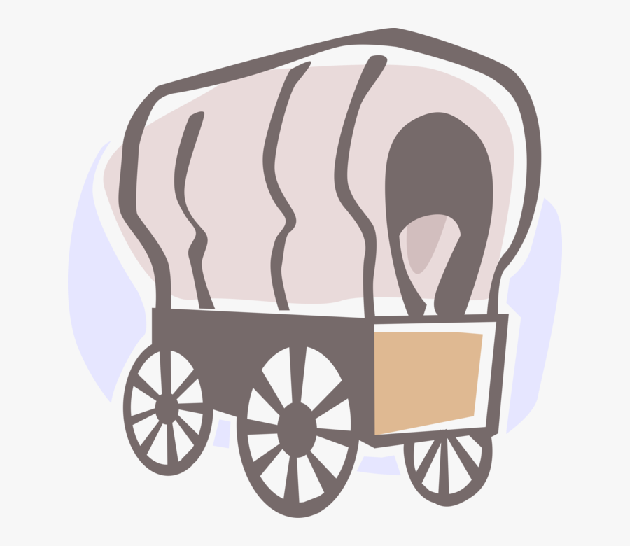 Vector Illustration Of American Old West Chuck Wagon, Transparent Clipart