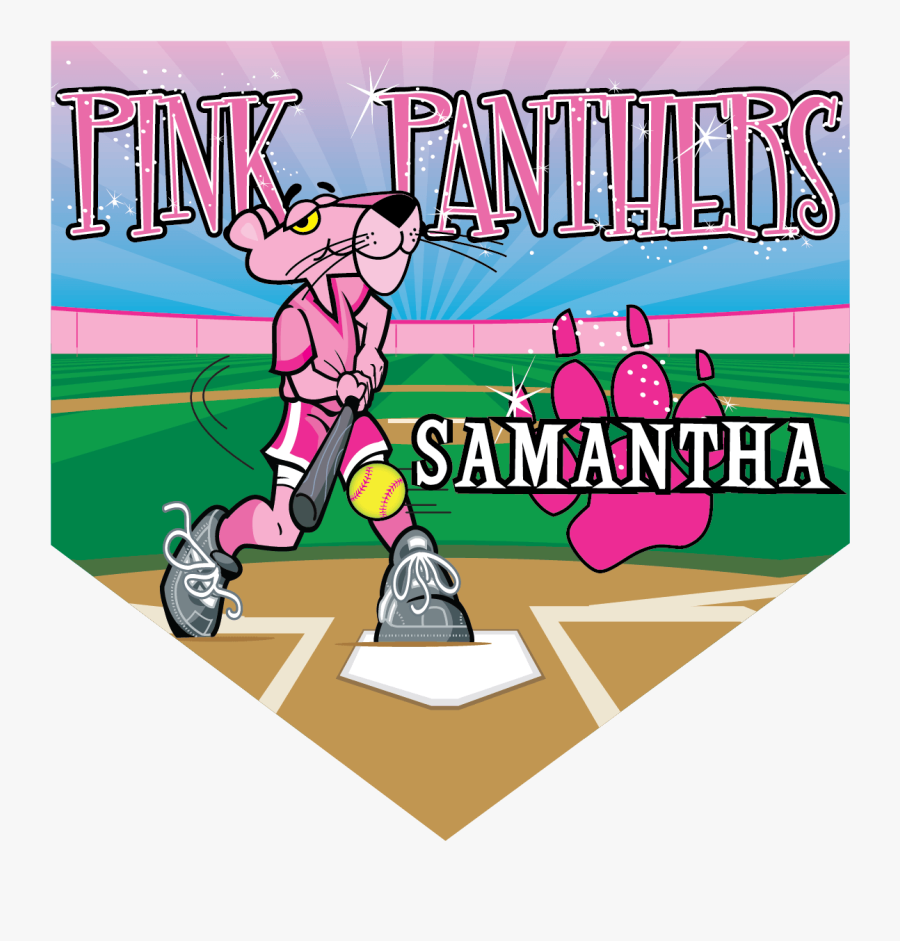 Pink Panthers Home Plate Individual Team Pennant, Transparent Clipart