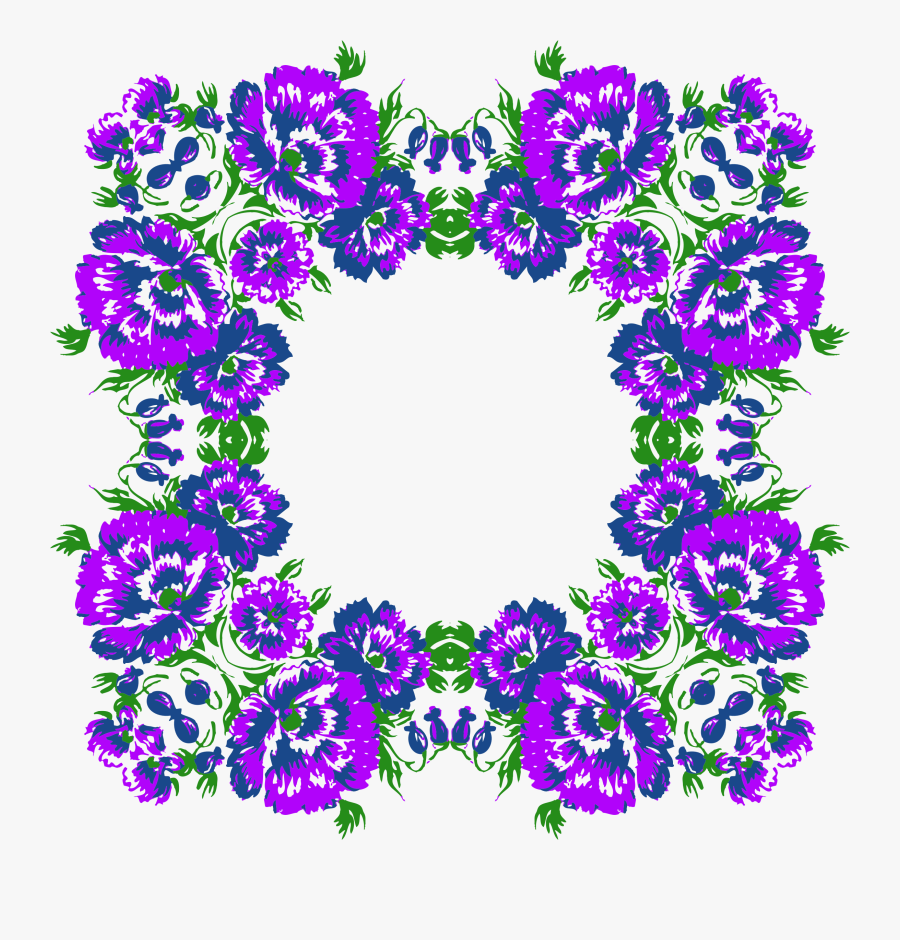 Floral Wreath Frame Variation, Transparent Clipart