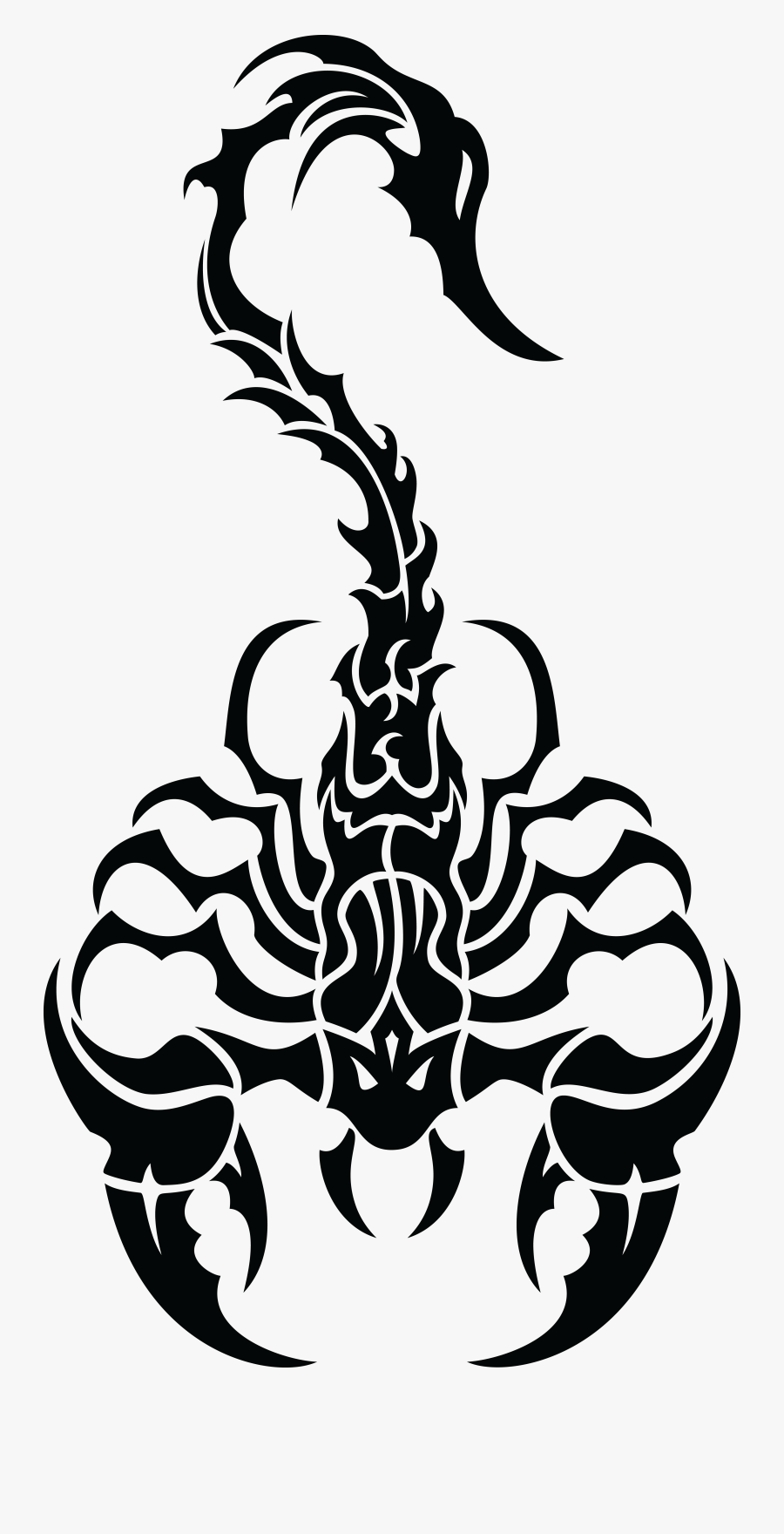 Free Clipart Of A Black And White Tribal Scorpion, Transparent Clipart