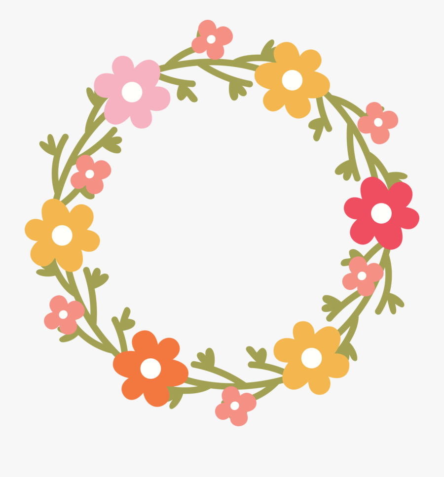 Floral Wreath Svg Cut File, Transparent Clipart