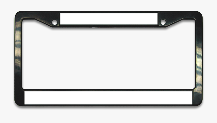 Black Plastic License Plate Frame, Transparent Clipart
