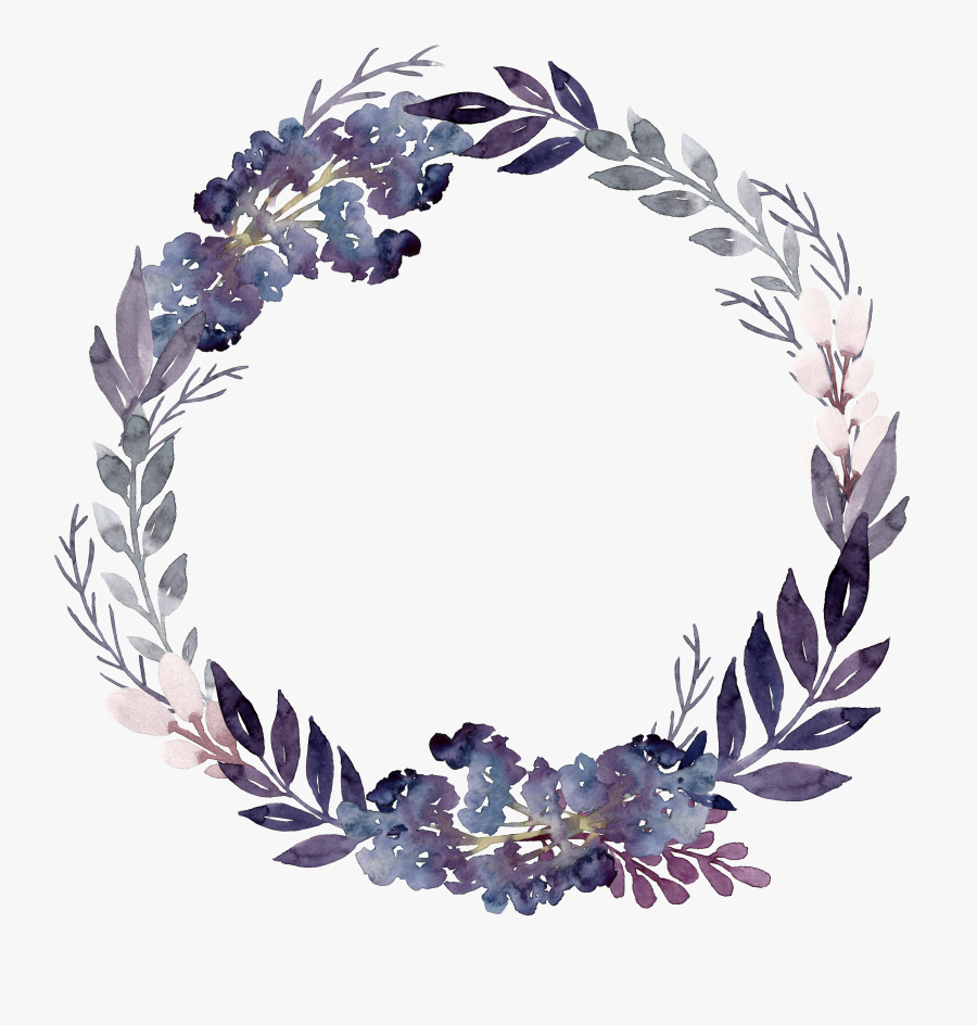 Flower Leaf Garland Purple Wreath Foliage Flowers Clipart, Transparent Clipart