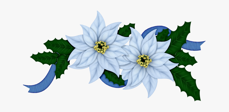 Flowers Of Christmas In Blue Clip Art, Transparent Clipart