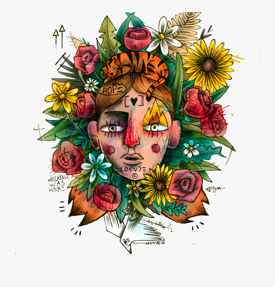 Floral Design Halloween Flower Wreath Illustration - Flores De Halloween Png, Transparent Clipart