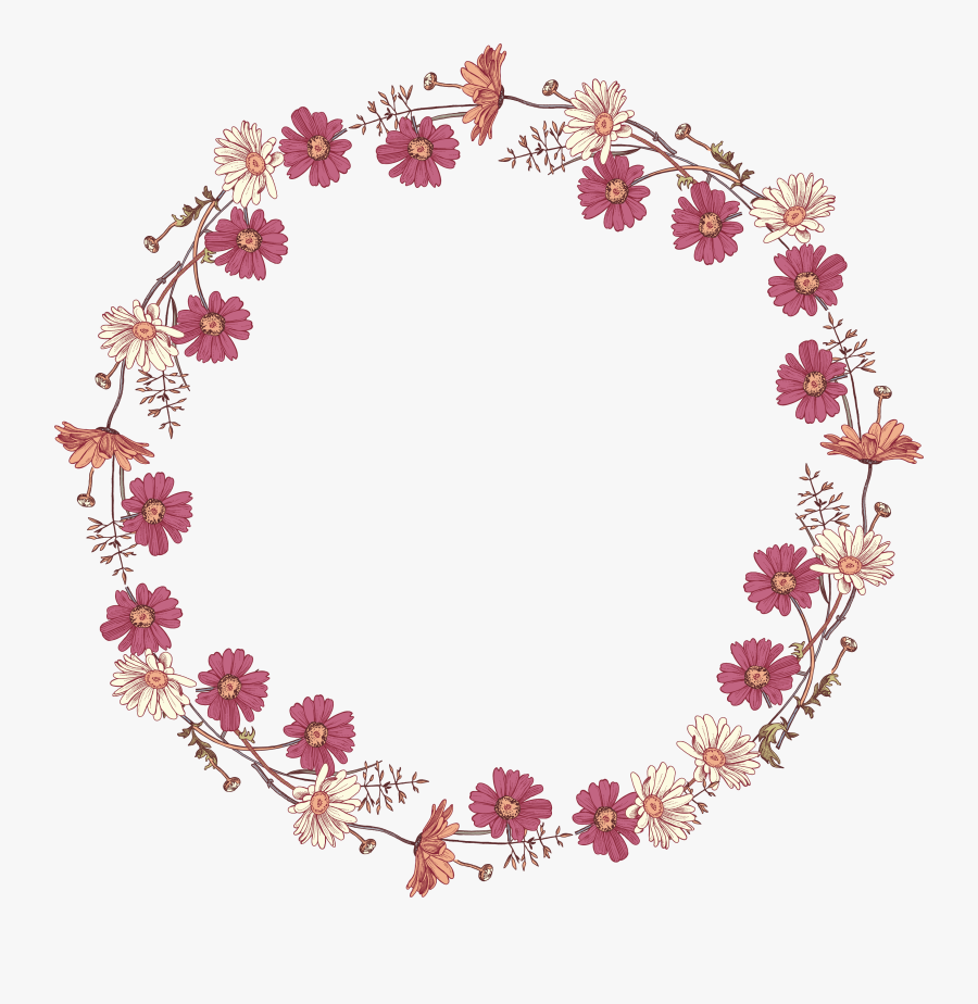 Clip Art Flower Wreath Drawing - Transparent Flower Vine Drawing, Transparent Clipart