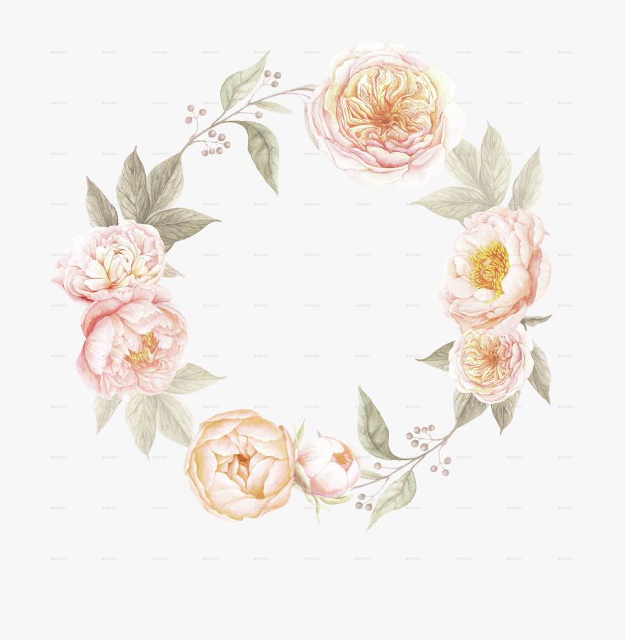 Wreath Clipart Flower - Garden Roses, Transparent Clipart