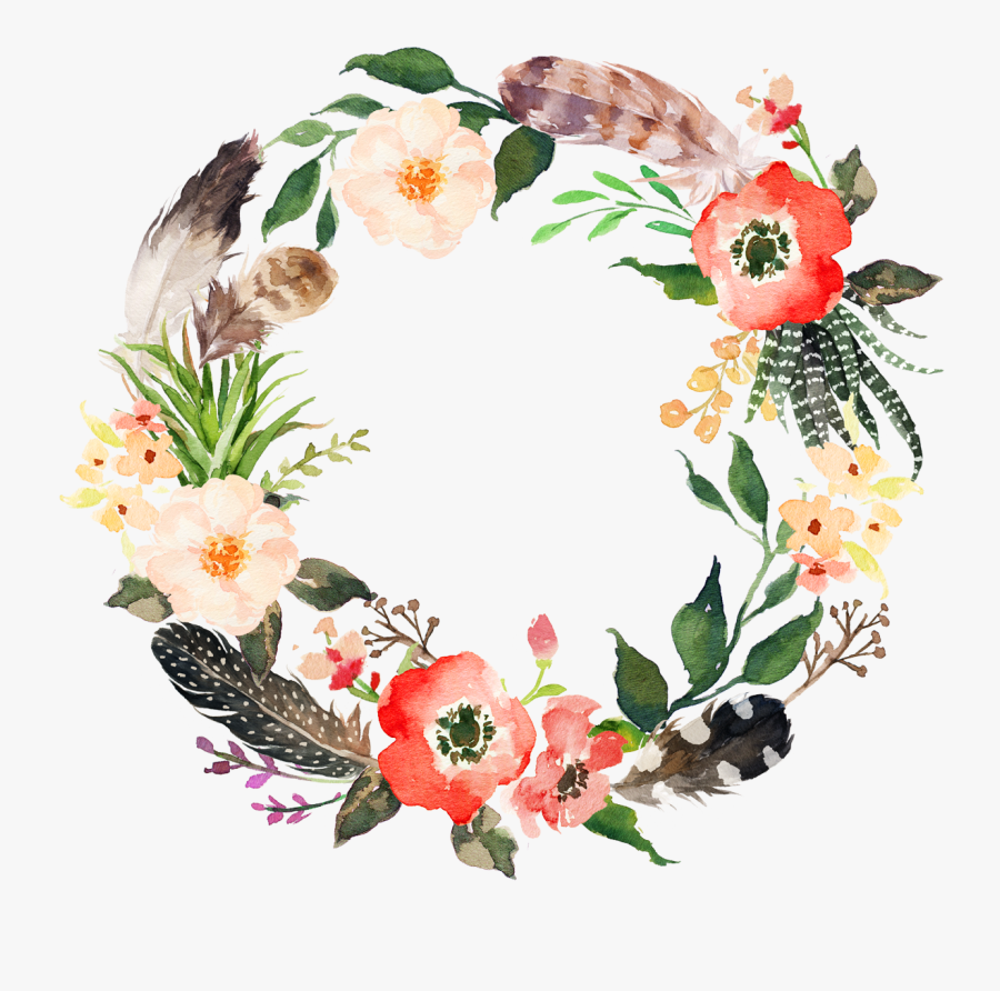 Flower Wreath Watercolor Painting Garland - Flower Wreath Watercolor Png, Transparent Clipart