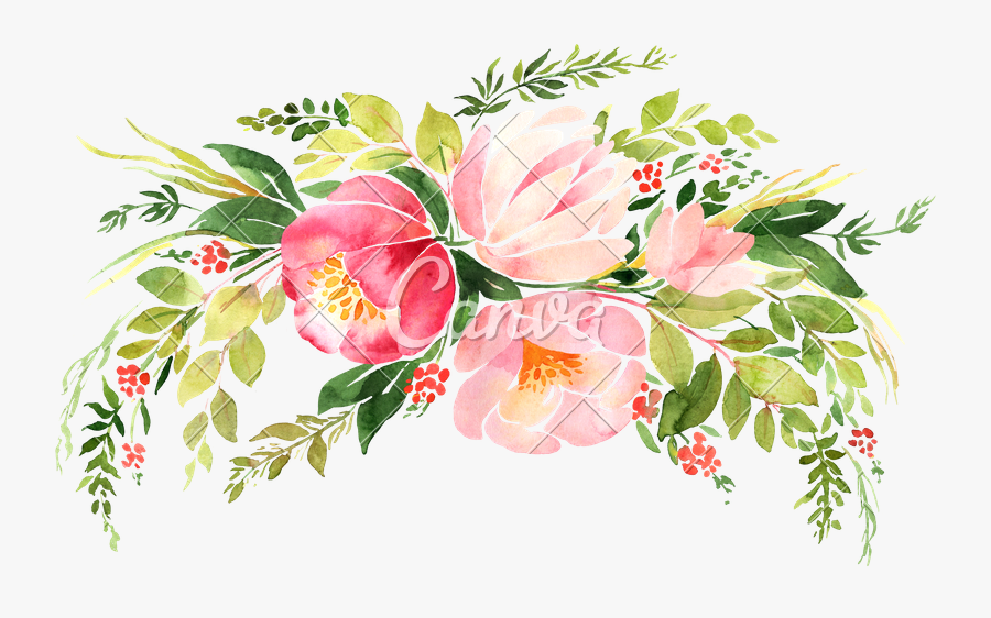 Floral Wreath Illustration Png, Transparent Clipart