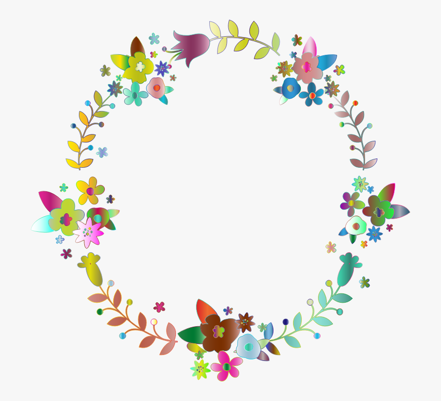 Floral Wreath By Barbaraalane Polyprismatic - Wreath, Transparent Clipart