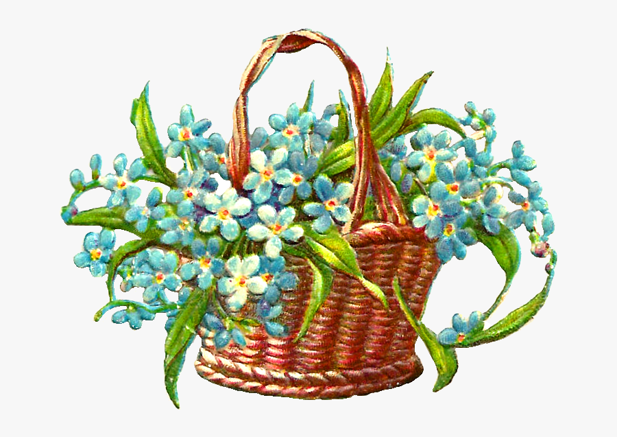 Forget Me Not Flower Clip Art - Flower Baskets Png Clipart, Transparent Clipart