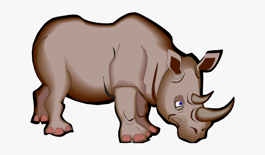 Cartoon Picture Of A Rhino, Transparent Clipart