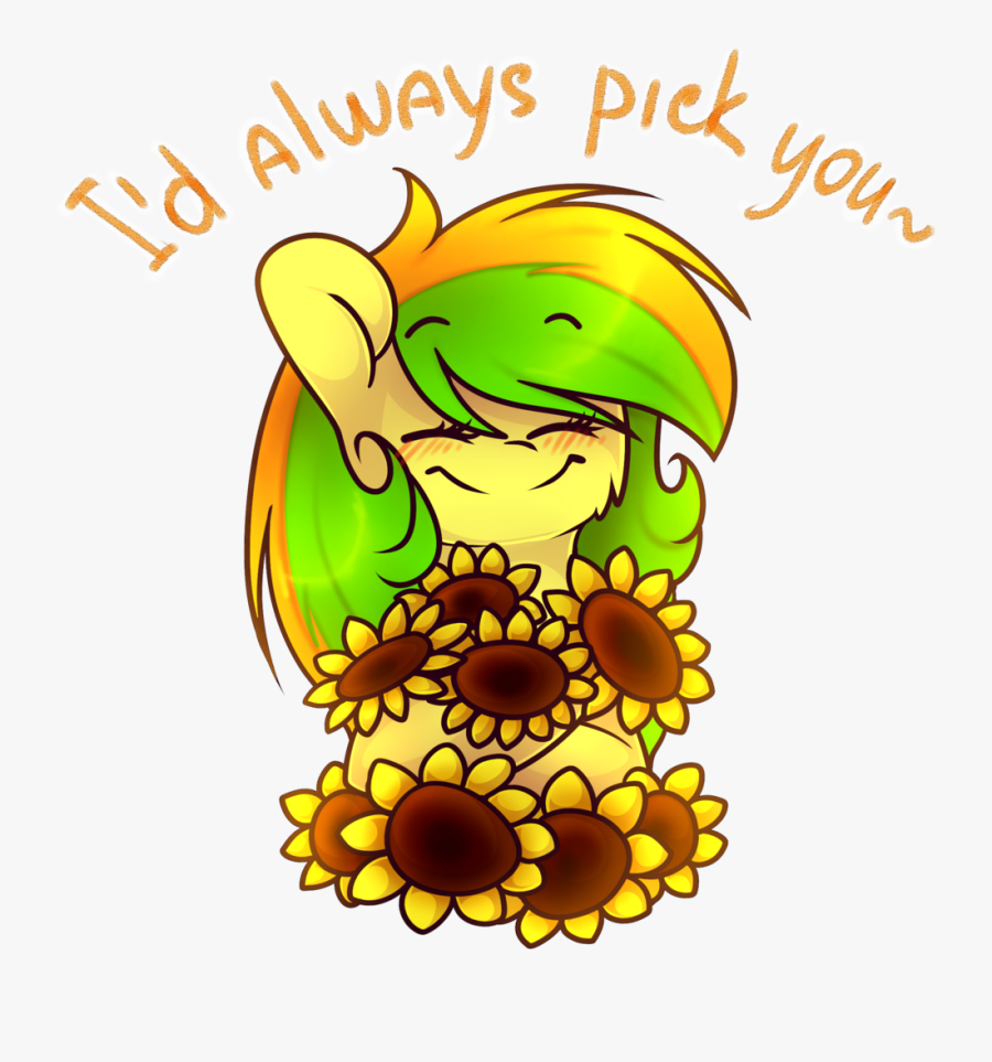 Happy Valentine"s Day Sunflower By Starlyflygallery - Happy Valentines Day Sunflower, Transparent Clipart