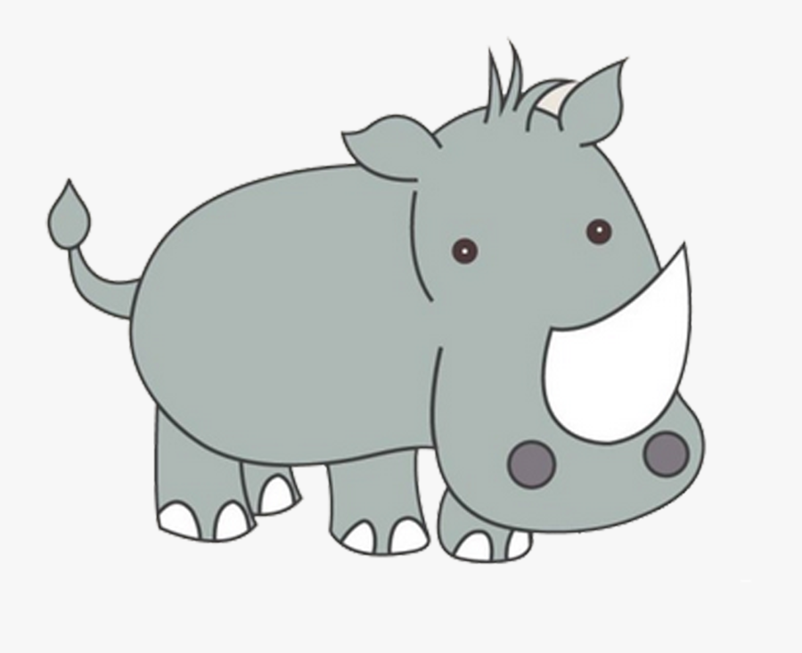 Clip Art Cartoon Rhino - Illustration, Transparent Clipart