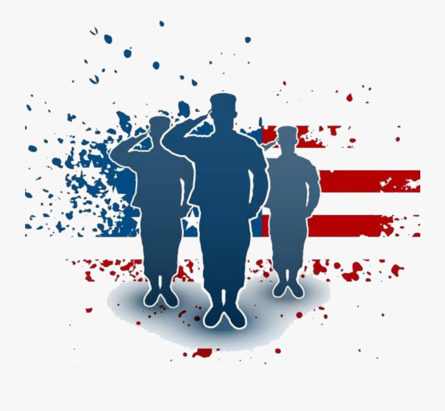 #ftestickers #clipart #soldiers #veteransday #usa - Clip Art Female Soldier Salute Silhouette, Transparent Clipart