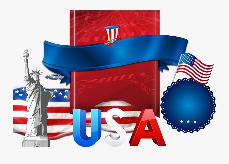 Statue Of Liberty Flag - American Brochure With Statue Of Liberty, Transparent Clipart