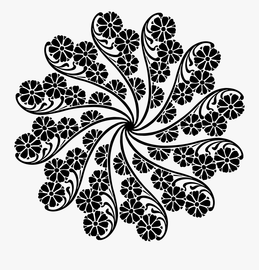 Leaf Garland Flower Free - Black Leaf Pattern Clipart, Transparent Clipart