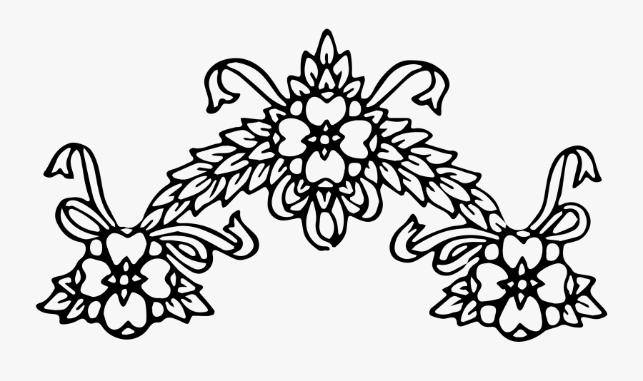 Vintage Floral Wreath Borders Clip Art Image Collection - Black And White Png Clipart Flowers Border, Transparent Clipart